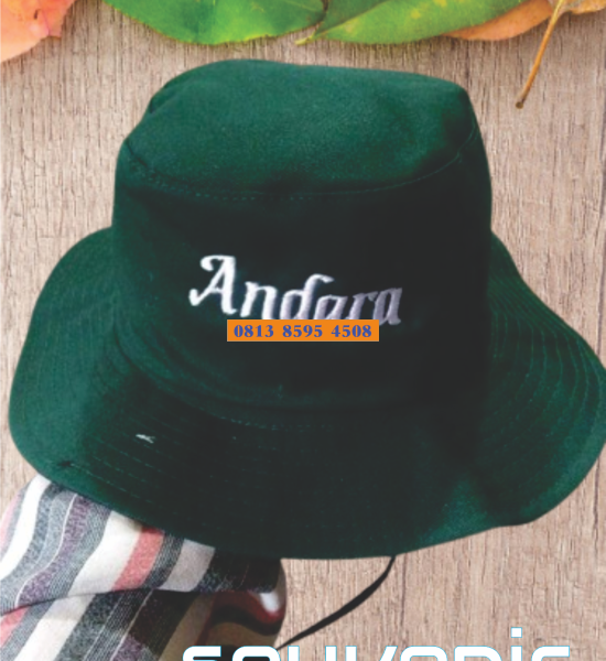 Topi Rimba Bahan Royal drill Bordir