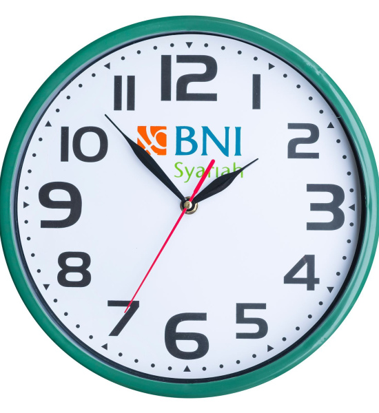 Jam dinding Hijau BNI 29 cm 