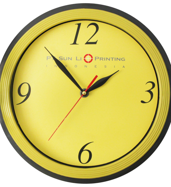 Jam dinding body Hitam Ring warna  28 cm 