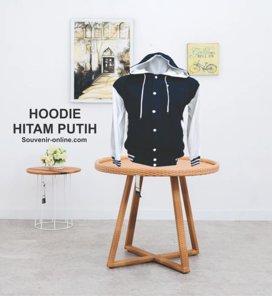 Baseball Hoodie Hitam Putih matraman