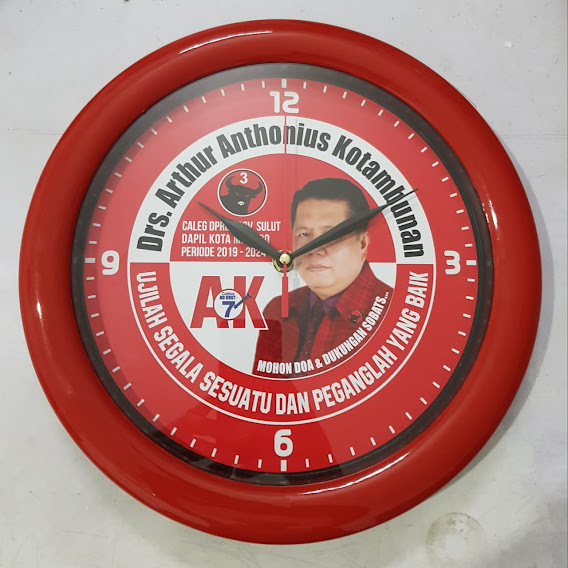 Jam dinding Merah 30 cm 