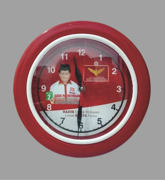 Jam dinding Merah  Partai garuda 25 cm
