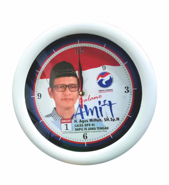 Jam Dinding Caleg Perindo Putih 30 cm